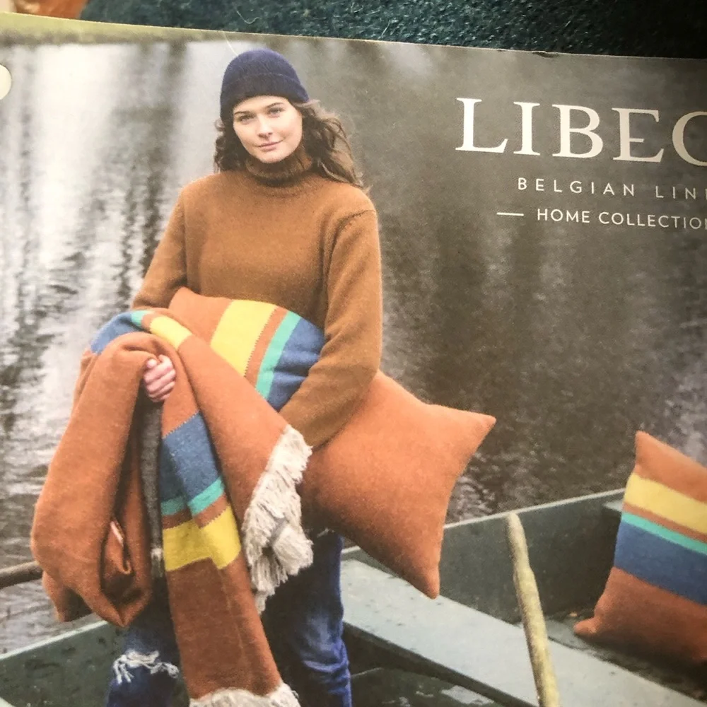 Libeco Redwood Stripe Throw 55 To 86 , Linen And Wool New